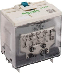 Square D - 14 Pins, Ice Cube Electromechanical Plug-in General Purpose Relay - 15 Amp at 277 V, 4PDT, 24 VDC, 41mm Wide x 39mm High x 27mm Deep - Strong Tooling