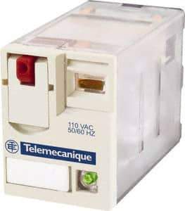 Schneider Electric - 3,000 VA Power Rating, Electromechanical Plug-in General Purpose Relay - 12 Amp at 250/277 VAC & 28 VDC, 6 Amp at 250 VAC & 28 VDC, 2CO, 110 VDC - Strong Tooling