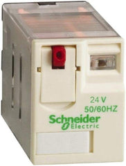 Square D - 5 Pins, 1.1 VA Power Rating, Ice Cube Electromechanical Plug-in General Purpose Relay - 15 Amp at 250 VAC, DPDT, 24 VAC, 21mm Wide x 39mm High x 27mm Deep - Strong Tooling