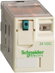 Square D - 8 Pins, Ice Cube Electromechanical Plug-in General Purpose Relay - 15 Amp at 277 V, DPDT, 24 VDC, 21mm Wide x 39mm High x 27mm Deep - Strong Tooling