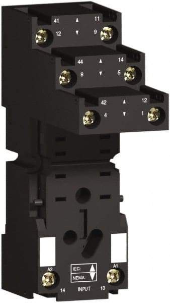 Square D - 8 Pins, 250 Volt, 5 and 12 Amp, DPDT, Ice Cube Relay Socket - DIN Rail Mount, Screw Panel Mount, Screw Terminal - Strong Tooling