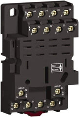 Square D - 14 Pins, 250 Volt, 16 Amp, 4PDT, Ice Cube Relay Socket - DIN Rail Mount, Screw Panel Mount, Screw Clamp Terminal - Strong Tooling