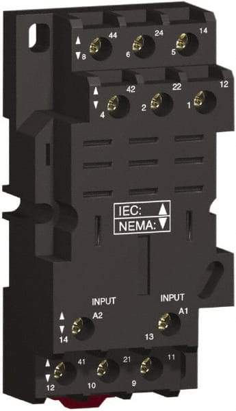 Square D - 11 Pins, 250 Volt, 16 Amp, 3PDT, Ice Cube Relay Socket - DIN Rail Mount, Screw Panel Mount, Screw Clamp Terminal - Strong Tooling