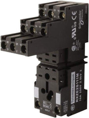 Square D - 14 Pins, 250 Volt, 5 and 10 Amp, 4PDT, Ice Cube Relay Socket - DIN Rail Mount, Screw Panel Mount, IP20, Plug In Terminal - Strong Tooling