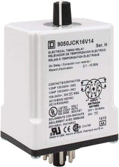 Square D - 8 Pin, 10 min Delay, DPDT Time Delay Relay - 10 Contact Amp, 24 VAC/VDC - Strong Tooling