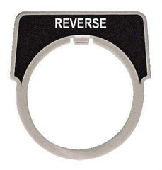 Square D - Half Round, Aluminum Legend Plate - Reverse - Black Background, White Letters, 1.18 Inch Hole Diameter - Strong Tooling