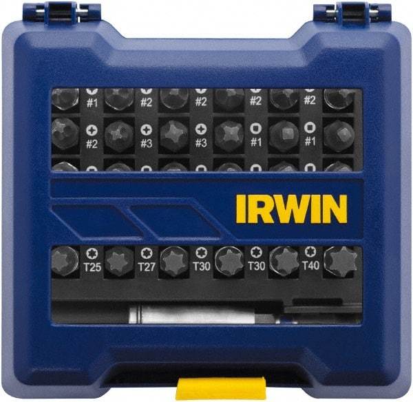 Irwin - 31 Piece, Phillips, Square, Torx Handle, Insert Bit Set - #1 to #3 - Strong Tooling