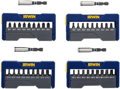 Irwin - 40 Piece, Phillips, Square, Torx, Slotted Handle, Insert Bit Set - #1 to #3 - Strong Tooling