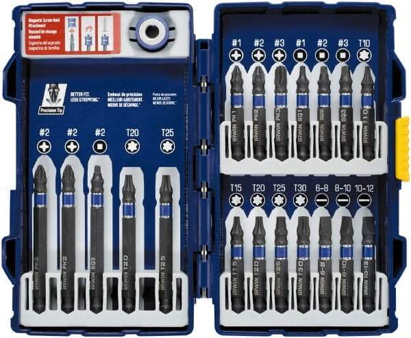 Irwin - 20 Piece, Phillips, Square, Torx, Slotted Handle, Drive Set - #1 to #3 - Strong Tooling