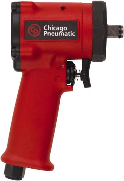 Chicago Pneumatic - 1/2" Drive, 9,000 RPM, 450 Ft/Lb Torque Impact Wrench - Pistol Grip Handle, 1,400 IPM, 19.6 CFM, 90 psi, 1/4" NPT Inlet - Strong Tooling