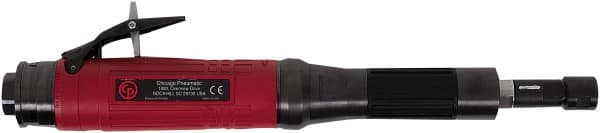 Chicago Pneumatic - 1/4" Collet, Straight Handle, Air Extended Length Die Grinder - 12,000 RPM, Rear Exhaust, 33.9 CFM, 1.2 hp, 90 psi, 9.5mm Inlet - Strong Tooling