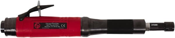 Chicago Pneumatic - 1/4" Collet, Straight Handle, Air Extended Length Die Grinder - 28,000 RPM, Rear Exhaust, 31.8 CFM, 0.8 hp, 90 psi, 9.5mm Inlet - Strong Tooling