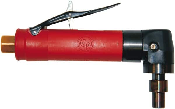 Chicago Pneumatic - 1/4" Collet, Angle Handle, Air Angle Die Grinder - 12,000 RPM, Rear Exhaust, 16.9 CFM, 0.5 hp, 90 psi, 6.35mm Inlet - Strong Tooling