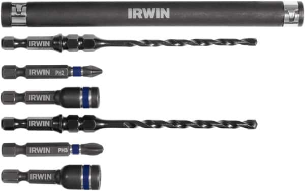 Irwin - 7 Piece 3/16" & 1/4" Concrete Anchor Installation Kit - For Use with Impact Drivers and Rotary Drills - Strong Tooling