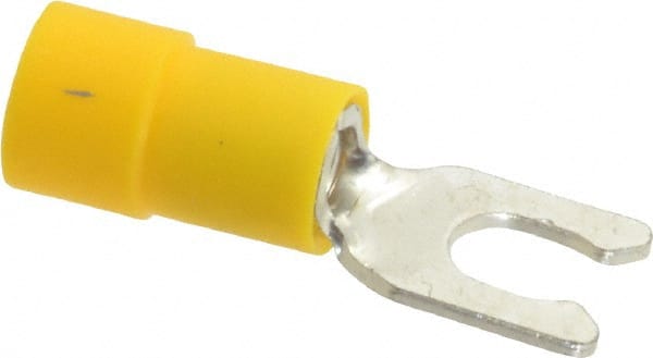 Thomas & Betts - #8 Stud, 12 to 10 AWG Compatible, Partially Insulated, Crimp Connection, Locking Fork Terminal - Strong Tooling