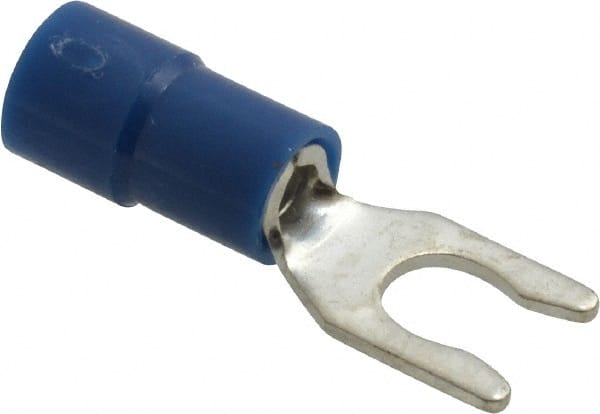 Thomas & Betts - #8 Stud, 16 to 14 AWG Compatible, Partially Insulated, Crimp Connection, Locking Fork Terminal - Strong Tooling