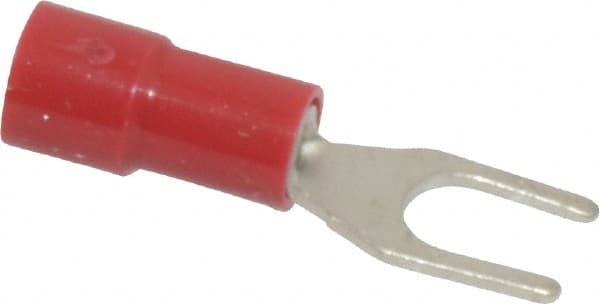 Thomas & Betts - #8 Stud, 22 to 16 AWG Compatible, Partially Insulated, Crimp Connection, Standard Fork Terminal - Strong Tooling