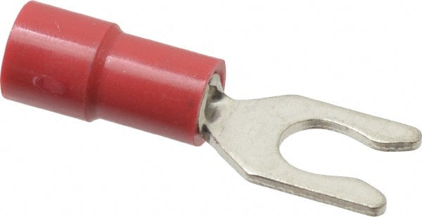 Thomas & Betts - #8 Stud, 22 to 18 AWG Compatible, Partially Insulated, Crimp Connection, Locking Fork Terminal - Strong Tooling