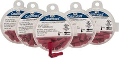 Thomas & Betts - 22 to 16 AWG, Vinyl, Fully Insulated, Female Wire Disconnect - 1/4 Inch Wide Tab, Red, RoHS Compliant, UL 94 V-0 - Strong Tooling