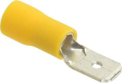 Thomas & Betts - 12 to 10 AWG, Vinyl, Fully Insulated, Male Wire Disconnect - 1/4 Inch Wide Tab, Yellow, RoHS Compliant, UL 94 V-0 - Strong Tooling