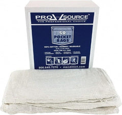 PRO-SOURCE - 13 Inch Long x 14 Inch Wide Virgin Cotton Shop Towels & Industrial Rags - White, Huck Toweling, Medium Lint Level, 50 Sheets per Pack - Strong Tooling