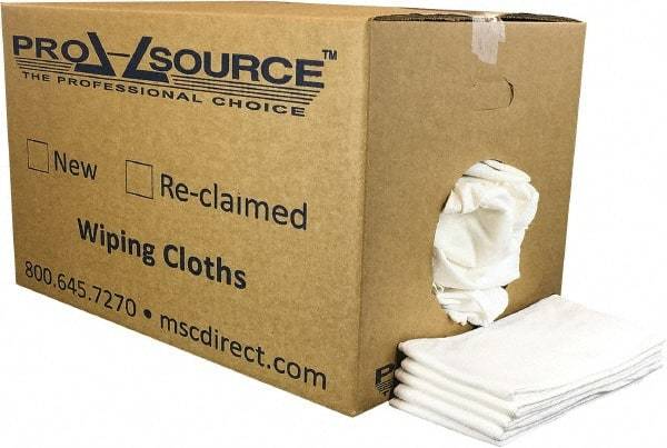 PRO-SOURCE - 12 Inch Long x 20 Inch Wide Virgin Cotton Diaper Rags - White, Lint Free, 25 Lbs. at 2 to 4 per Pound, Box - Strong Tooling