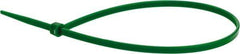 Value Collection - 9.8" Long Green Nylon Standard Cable Tie - 40 Lb Tensile Strength, 70mm Max Bundle Diam - Strong Tooling