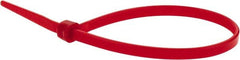 Value Collection - 6" Long Red Nylon Standard Cable Tie - 40 Lb Tensile Strength, 38mm Max Bundle Diam - Strong Tooling