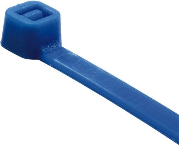 Value Collection - 4" Long Blue Nylon Standard Cable Tie - 18 Lb Tensile Strength, 21mm Max Bundle Diam - Strong Tooling