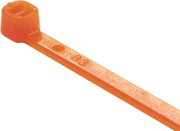 Value Collection - 6" Long Orange Nylon Standard Cable Tie - 40 Lb Tensile Strength, 38mm Max Bundle Diam - Strong Tooling