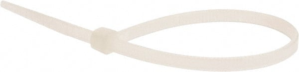 6 Inch Long x 0.13 Inch Wide x 1.49 Inch Bundle Diameter, Natural, Nylon Standard Cable Tie 40 Lb. Strength