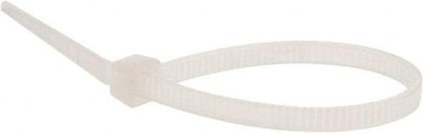 Value Collection - 4" Long Natural (Color) Nylon Standard Cable Tie - 18 Lb Tensile Strength, 21mm Max Bundle Diam - Strong Tooling