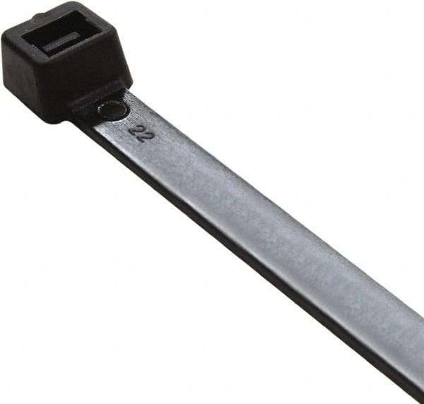 Value Collection - 8" Long Black Nylon Standard Cable Tie - 120 Lb Tensile Strength, 54mm Max Bundle Diam - Strong Tooling