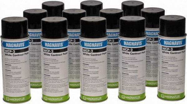 Magnaflux - Crack Detection NDT White Magnetic Constrast Paint - WCP-2 Twelve 12.1 oz. Aerosol Cans - Exact Industrial Supply