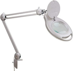 Value Collection - 38 Inch, Swing Arm, Clamp on, LED, Black, Magnifying Task Light - 6 Watt, 100 to 240 Volt, 1.75x Magnification, 5 Inch Wide, 5 Inch Long - Strong Tooling