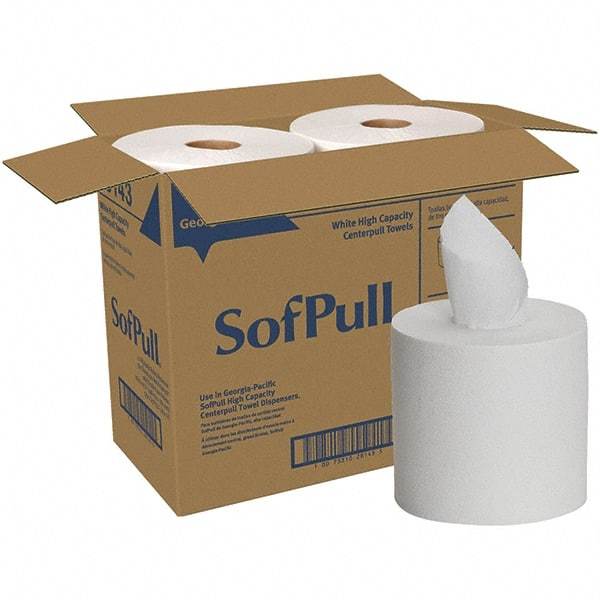 Georgia Pacific - Center Pull Roll of 1 Ply White Paper Towels - 7-3/4" Wide - Strong Tooling