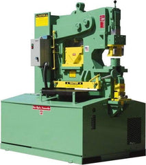 Uni-Hydro - 12" Throat Depth, 105 Ton Punch Pressure, 1-5/16" in 1" Punch Capacity Ironworker - 7-1/2 hp, 3 Phase, 220/480 Volts, 61-1/2" Wide x 70" High x 41" Deep - Strong Tooling