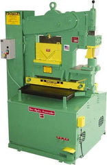 Uni-Hydro - 6" Throat Depth, 56 Ton Punch Pressure, 1-3/8" in 1/2" Punch Capacity Ironworker - 5 hp, 3 Phase, 220/480 Volts, 46" Wide x 70" High x 37" Deep - Strong Tooling