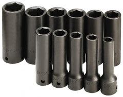 SK - 10 Piece 1/2" & 3/4" Drive Deep Well Impact Socket Set - Strong Tooling