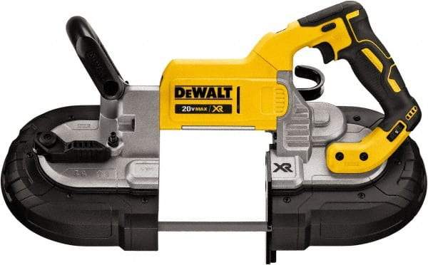 DeWALT - 20 Volt, 44-7/8" Blade, 490 SFPM Cordless Portable Bandsaw - 4-3/4" (Round) & 5" x 4-3/4" (Rectangle) Cutting Capacity, Lithium-Ion Battery Not Included - Strong Tooling