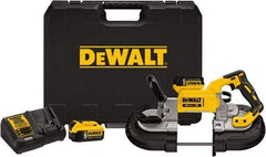 DeWALT - 20 Volt, 44-7/8" Blade, 490 SFPM Cordless Portable Bandsaw - 4-3/4" (Round) & 5" x 4-3/4" (Rectangle) Cutting Capacity, Lithium-Ion Battery Included - Strong Tooling