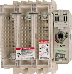 Schneider Electric - 3 Pole, 600 Volt, 100 Amp, Pressure Plate Fuse Holder - Compatible with J Class, 149mm Wide Fuse - Strong Tooling