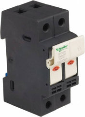 Schneider Electric - 2 Pole, 600 Volt, 30 Amp, DIN Rail Mount Fuse Holder - Compatible with CC Class, 35mm Wide Fuse - Strong Tooling