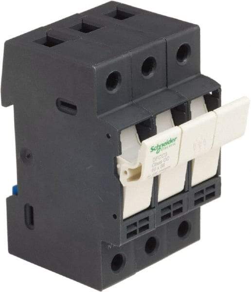 Schneider Electric - 3 Pole, 600 Volt, 30 Amp, DIN Rail Mount Fuse Holder - Compatible with CC Class, 52mm Wide Fuse - Strong Tooling