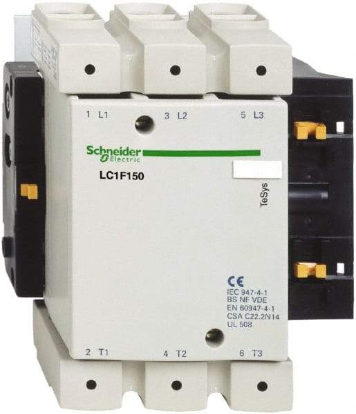 Schneider Electric - 3 Pole, 48 Coil VAC, 250 Amp at 440 VAC, Nonreversible IEC Contactor - Bureau Veritas, CCC, CSA, DNV, EN/IEC 60947-1, EN/IEC 60947-4-1, GL, JEM 1038, LROS, RINA, RMRoS, RoHS Compliant, UL Listed - Strong Tooling