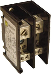 Square D - 2 Poles, 115 (Copper), 90 (Aluminium) Amp, Thermoplastic Power Distribution Block - 600 VAC, 1 Primary Connection - Strong Tooling