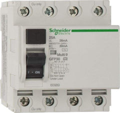 Schneider Electric - 25 Amp, 240 VAC, 277 VAC, 400 VAC, 415 VAC, 4 Pole, Residual Current Device - Strong Tooling