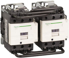 Schneider Electric - 3 Pole, 110 Coil VAC at 50/60 Hz, 80 Amp at 440 VAC, Reversible IEC Contactor - 1 Phase hp: 15 at 230/240 VAC, 7.5 at 115 VAC, 3 Phase hp: 20 at 200/208 VAC, 25 at 230/240 VAC, 60 at 460/480 VAC, 60 at 575/600 VAC - Strong Tooling