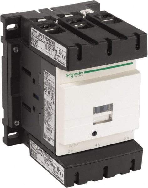 Schneider Electric - 3 Pole, 120 Coil VAC at 50/60 Hz, 150 Amp at 440 VAC, Nonreversible IEC Contactor - Bureau Veritas, CCC, CSA, CSA C22.2 No. 14, DNV, EN/IEC 60947-4-1, EN/IEC 60947-5-1, GL, GOST, LROS, RINA, RoHS Compliant, UL 508, UL Listed - Strong Tooling