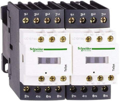 Schneider Electric - 3 Pole, 120 Coil VAC at 50/60 Hz, 40 Amp at 440 VAC, Reversible IEC Contactor - 1 Phase hp: 3 at 115 VAC, 5 at 230/240 VAC, 3 Phase hp: 10 at 200/208 VAC, 10 at 230/240 VAC, 30 at 460/480 VAC, 30 at 575/600 VAC - Strong Tooling